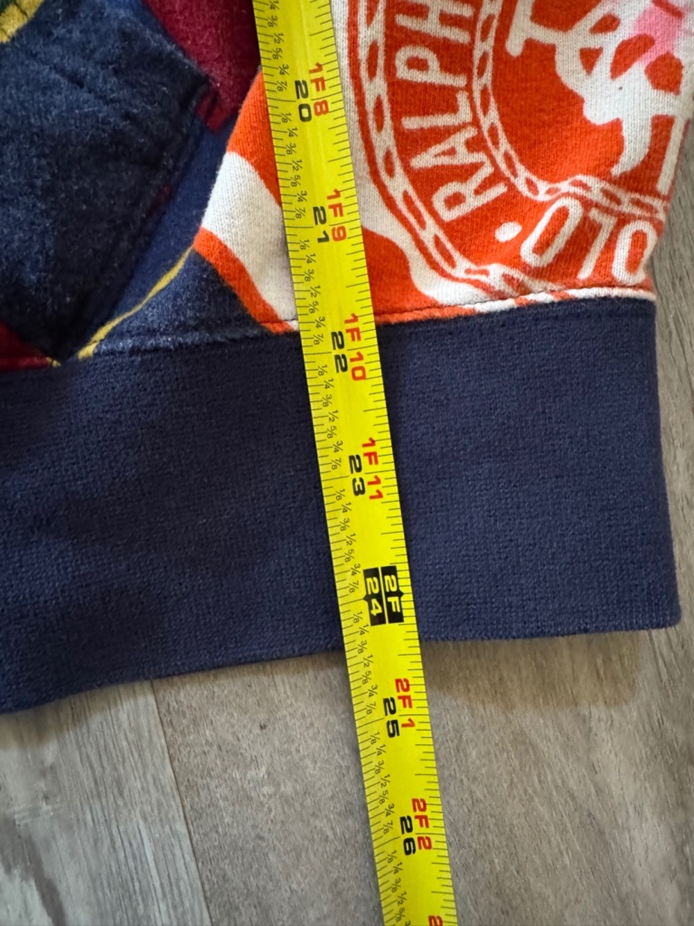 Polo Ralph Lauren Pennant-Print Hoodie – Size XL Preppy, Multicolor,Winter FLAW - Picture 8 of 10